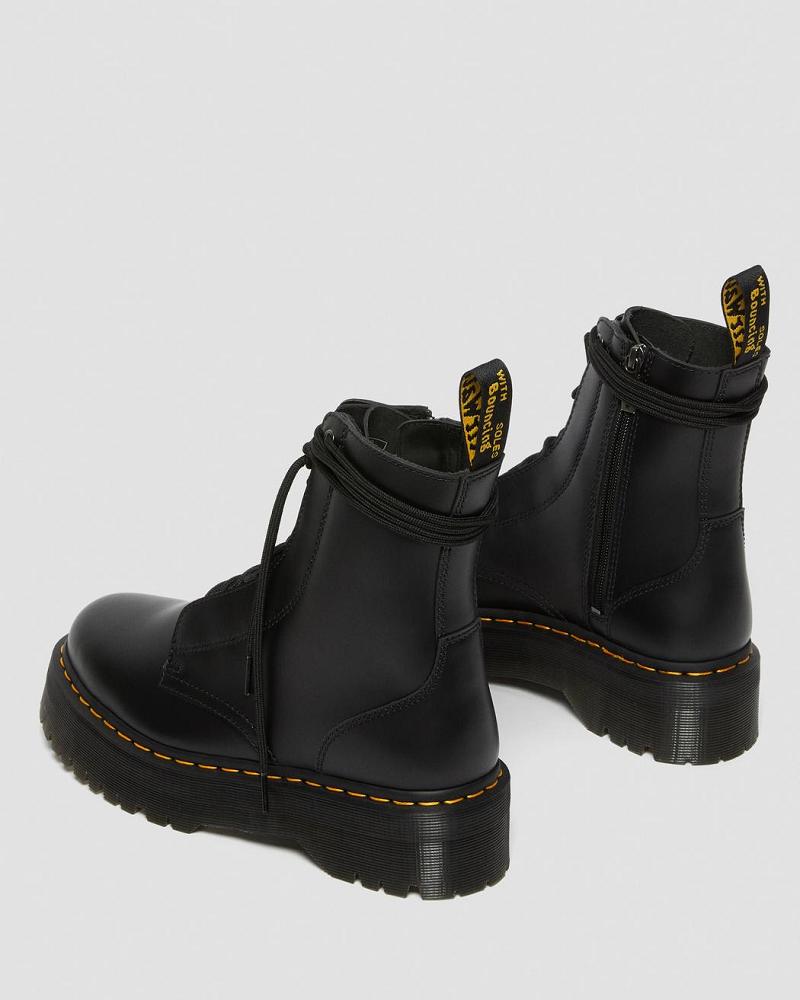 Dr Martens Jarrick Smooth Leren Platform Laarzen Dames Zwart | NL 532QMA